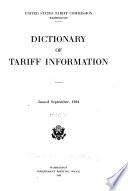 Dictionary of Tariff Information