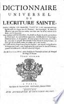 Dictionnaire universel de l'Ecriture Sainte