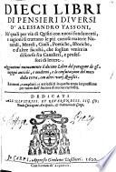 Dieci libri di Pensieri diversi. ... Terza impressione, etc