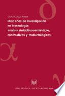 Diez años de investigación en fraseología