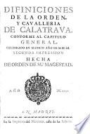 Difiniciones de la Orden y Cavalleria de Calatrava