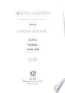 Digesto jurídico; jurisprudencia-bibliografía: Derecho procesal