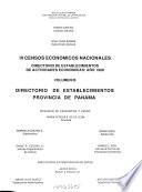 Directorio de establecimientos de actividades económicas, año 1990: Directorio de establecimientos, provincia de Panamá