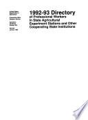 Directory of Professional Workers in State Agricultural Experiment Stations and Other Cooperating State Institutions