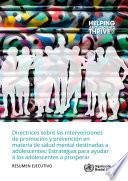 Directrices sobre las intervenciones de promoción y prevención en materia de salud mental destinadas a adolescentes