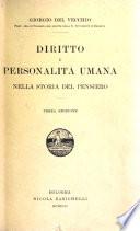 Diritto e personalità umana nella storia del pensiero