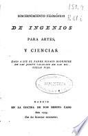 Discernimiento filosófico de ingenios para artes y ciencias