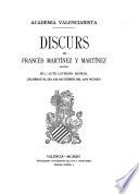 Discurs de Francés Martínez y Martínez