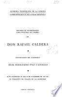 Discurso de incorporación como individuo de número de don Rafael Caldera