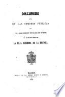 Discursos leídos en las sesiones públicas que para dar posesión de plazas de número, ha celebrado desde 1852 la Real Academia de la Historia