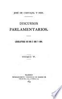 Discursos parlamentarios, [1872-95].