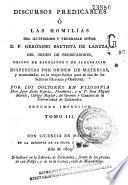 Discursos predicables o Las homilías del ilustrísimo y venerable señor don fray Gerónimo Bautista de Lanuza