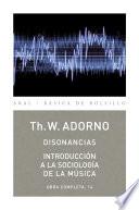 Disonancias. Introducción a la sociología de la música