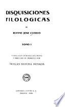 Disquisiciones filológicas de Rufino José Cuervo