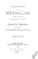 Distribución en Santiago de las medallas acordadas por las leyes de setiembre 12 de 1879