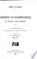 Doctrine et jurisprudence en matière civile indigène