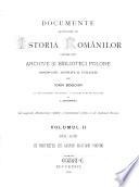 Documente privitóre istoria românilor