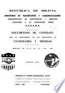 Documentos de contrato para el mejoramiento de los aeropuertos de Cochabamba y Trinidad