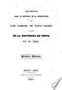 Documentos para la historia de la sublevacion de José Gabriel de Tupac-Amaru