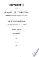Documentos para los anales de Venezuela