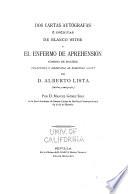 Dos cartas autógrafas é inéditas de Blanco Withe y el enfermo de aprehensión comedia de Molière ...