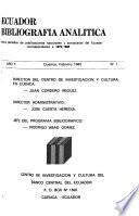 Ecuador, bibliografía analítica