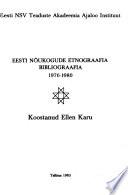 Eesti nõukogude etnograafia bibliograafia