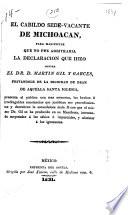 El cabildo sede-vacante de Michoacan