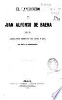 El cancionero de Juan Alfonso de Baena