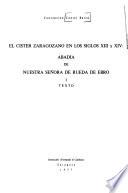 El Císter zaragozano en los siglos XIII y XIV