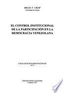 El control institucional de la participación en la democracia venezolana