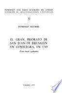 El Gran Priorato de San Juan de Jerusalén en Consuegra, en 1769