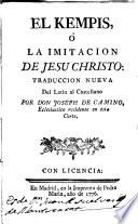 El Kempis o La imitacion de Jesu Christo