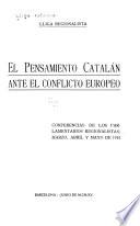 El pensamiento catalán ante el conflicto europeo