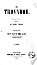 El trovador drama en cuatro partes música del m.tro Verdi