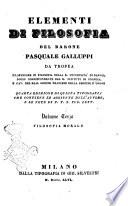 Elementi di filosofia del barone Pasquale Galluppi da Tropea