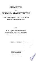 Elementos de derecho administrativo con aplicación a las leyes de la República dominicana