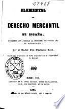 Elementos del Derecho Mercantil de España