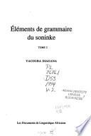 Eléments de grammaire du soninke