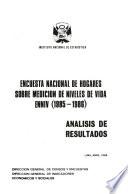 Encuesta nacional de hogares sobre medición de niveles de vida, ENNIV (1985-1986)