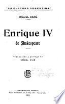 Enrique IV [i. e. cuarto] de Shakespeare