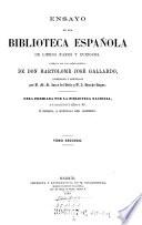 Ensayo de una biblioteca Española de libros raros y curiosos