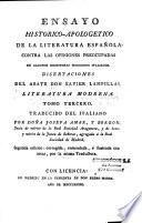 Ensayo historico-apologetico de la literatura española contra las opiniones preocupadas de algunos escritores modernos italianos. Disertaciones del abate Don Xavier Lampillas. Literatura antigua. Tomo primero [-tomo septimo]. Traducido del italiano por Doña Josefa Amar, y Borbon socia de mérito de la Real Sociedad Aragonesa, y de honor y mérito de la Junta de Señoras, agregada a la Real Sociedad de Madrid. Segunda edicion, corregida, enmendada, é ilustrada con notas, por la misma traductora