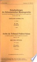 Entscheidungen des schweizerischen Bundesgerichts