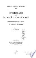 Epistolari d'En M. Milà i Fontanals: Anys 1875-1880