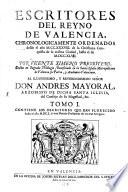 Escritores Del Reyno De Valencia