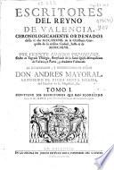 Escritores del reyno de Valencia