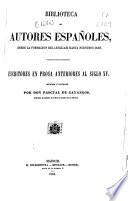 Escritores en prosa anteriores al siglo XV