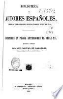 Escritores en prosa anteriores al siglo XV