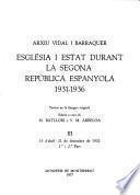 Església i estat durant la Segona República Espanyola, 1931-1936